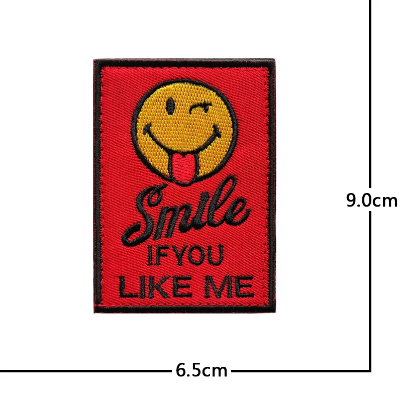 Вышитые нашивки на липучке Smile ROCK прямоугольные тактические боевые вышитые