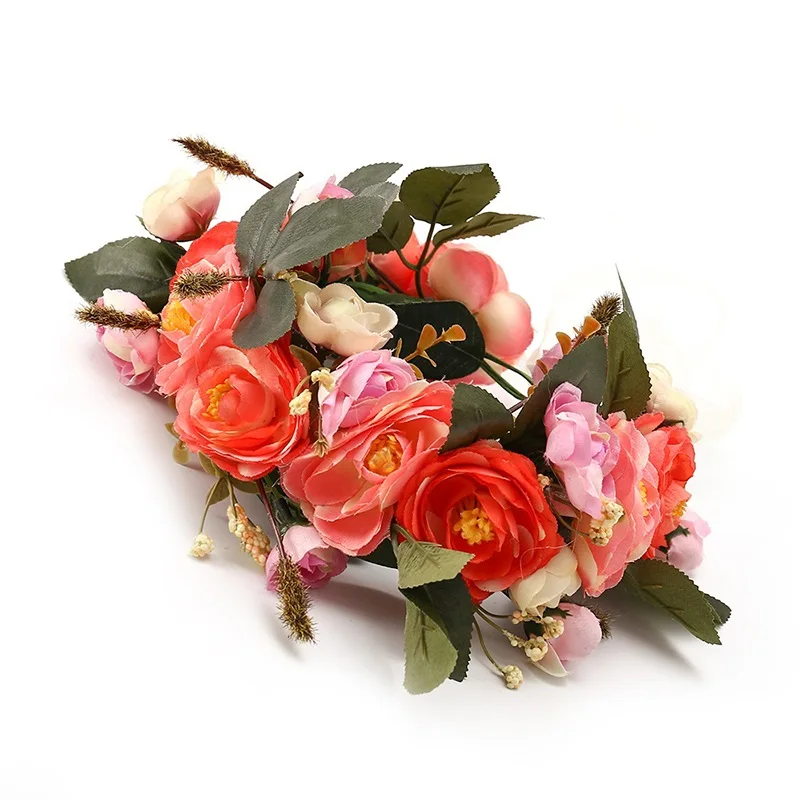 red headband Яркая луна, винтажное Ювелирное Украшение, повязка на голову, белые розы, лента для свадьбы, подружки невесты, цветок, корона, модные аксессуары для девочек, женский подарок - Окраска металла: red headband