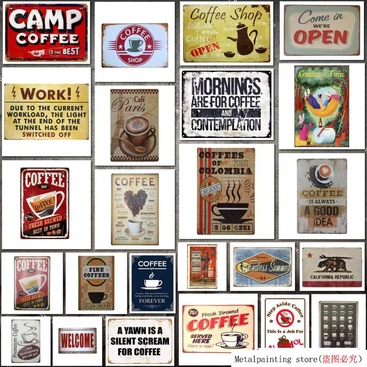 Оловянная вывеска в виде кофейни домашний декор еда напитки бар металлическая