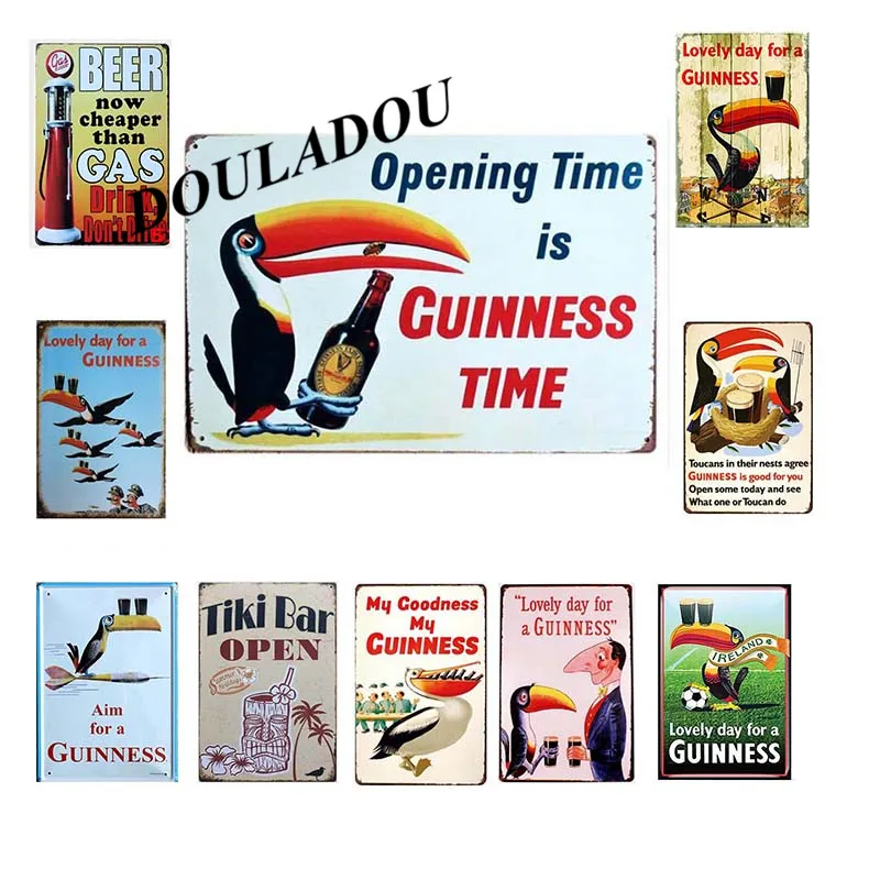 

[Douladou] Guinness Plaque Vintage Metal Tin Signs Decorative Plates Bar Pub Home Decoration Art Poster Metal Sign20x30CM
