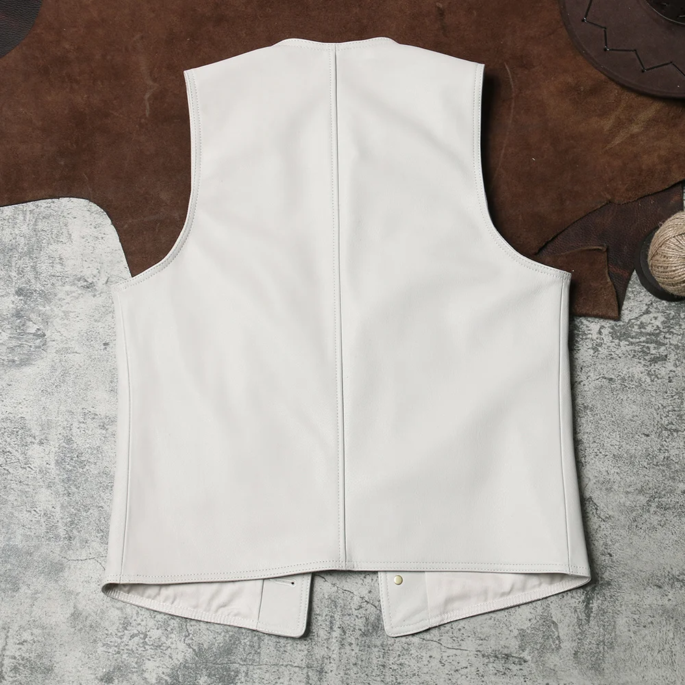 Винтажный Японский кожаный жилет мужской повседневный Джентльменский из