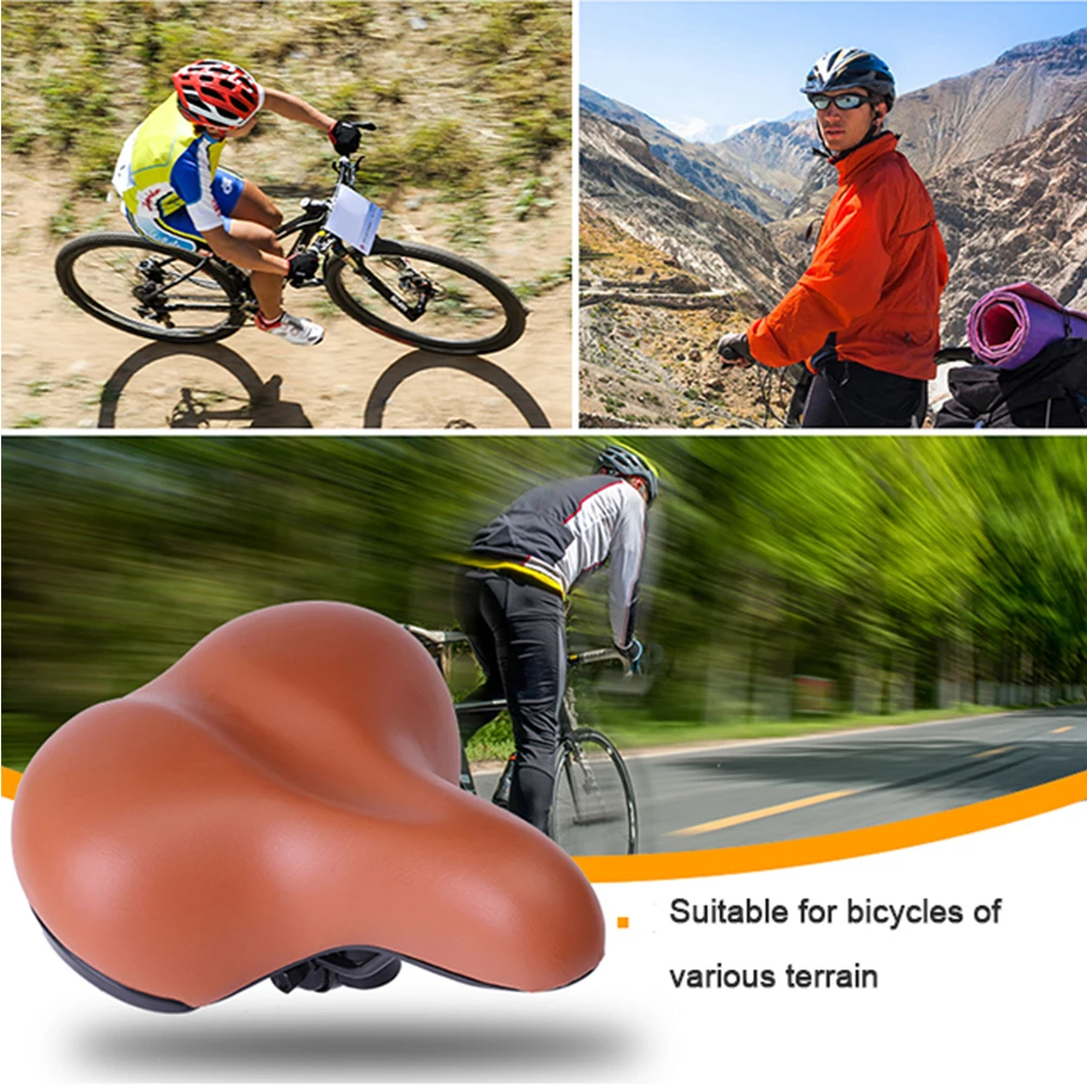 

JANQI Wide Bicycle Saddle with Tail Light Thicken Widen MTB Bike Saddles Soft Comfortable Seat Shock Absorption Cycling Saddle