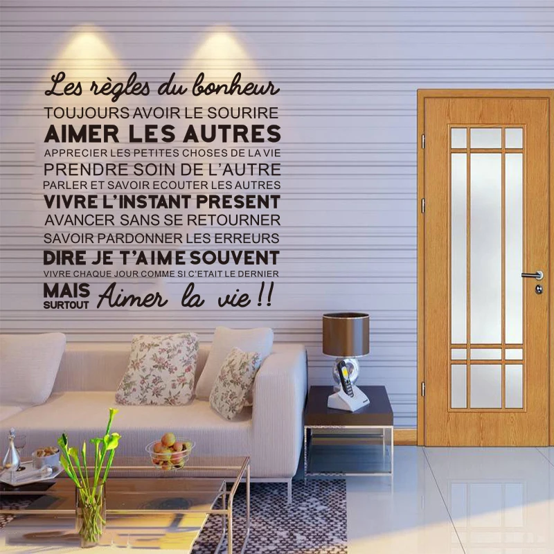 Наклейка для французского цитационного стикера счастье виниловая вырезка