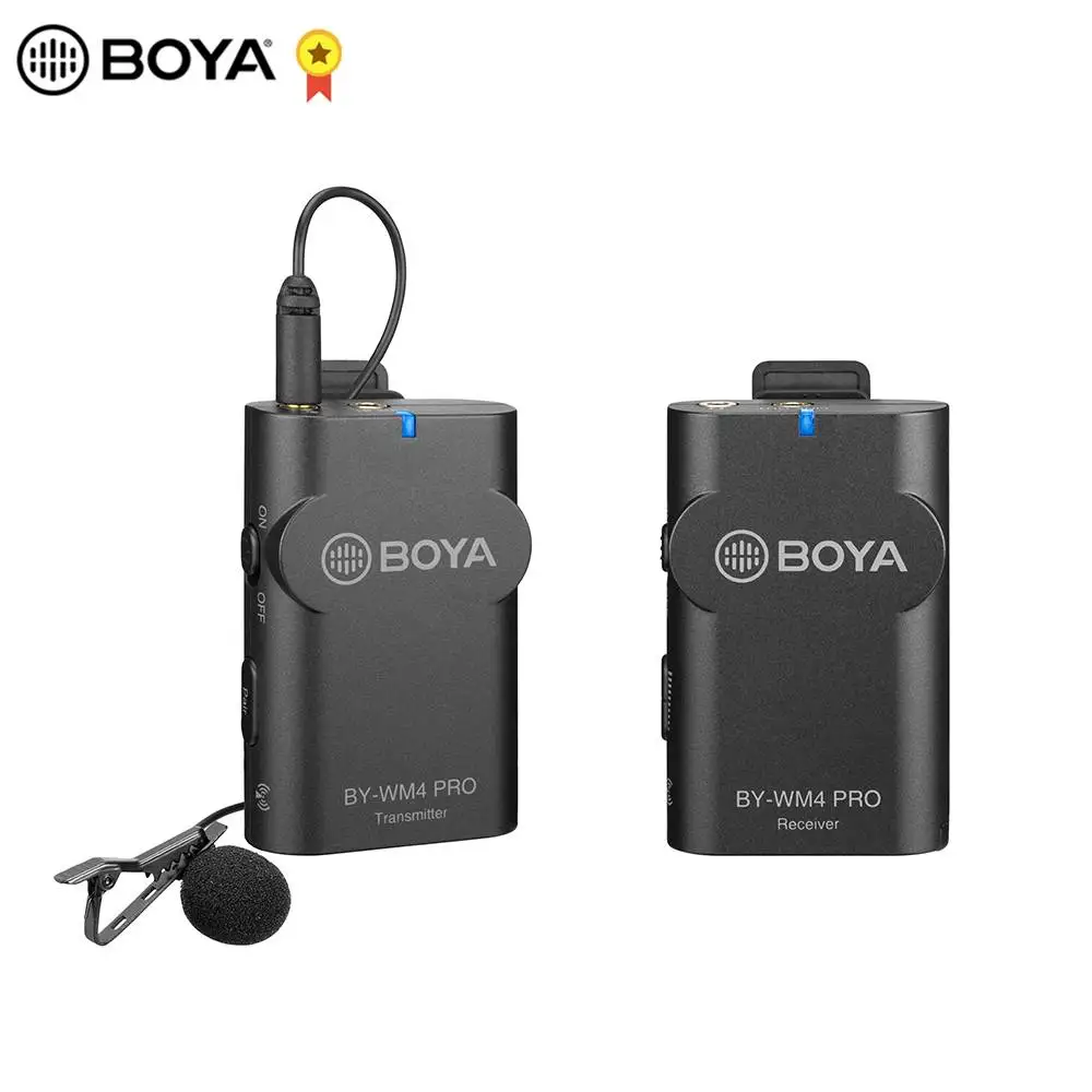 

BOYA BY-WM4 Por 2,4G микрофон Беспроводная система один передатчик + один приемник с жестким чехлом для DSLR камеры смартфона