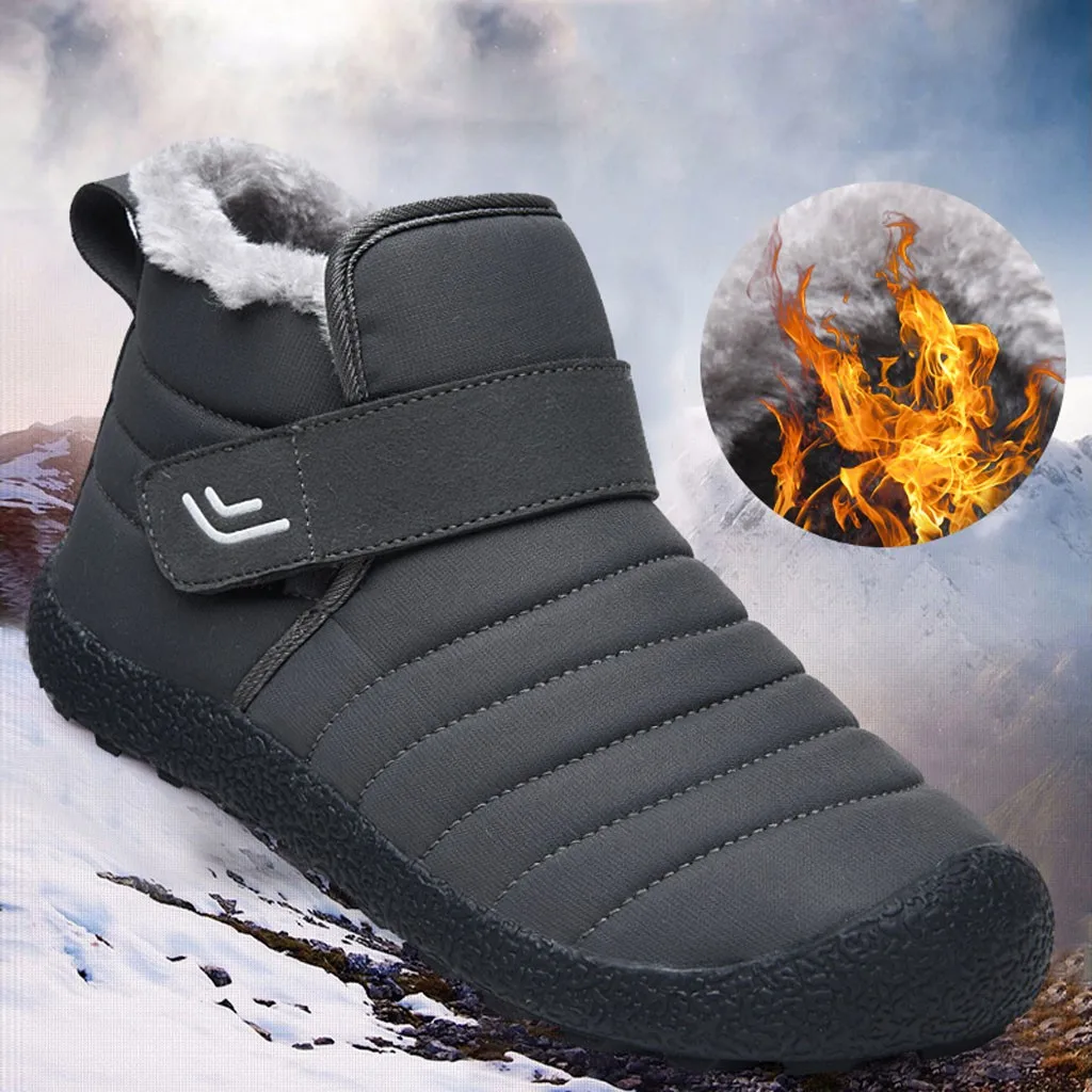 

Waterproof Warm Warm Winter Men Boots Large Size Ankle Boots Men Winter Work Shoes Men Plush lining Snow Boots for Men Botas