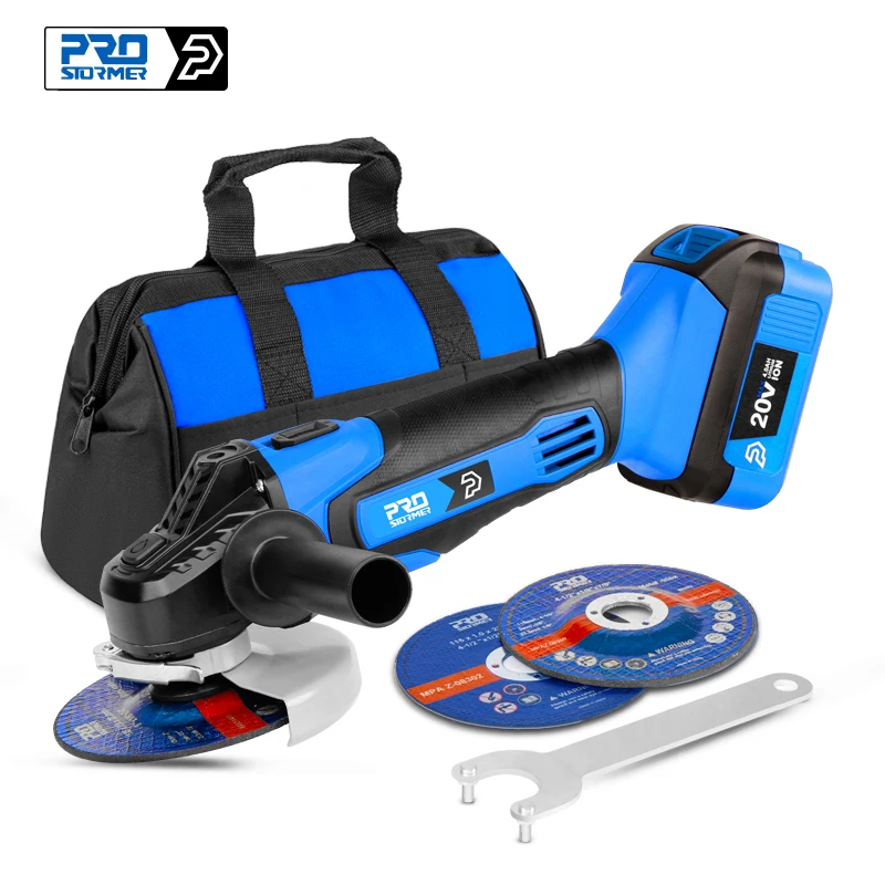 

Беспроводная угловая шлифовальная машина PROSTORMER, 20 в, 125/115 мм