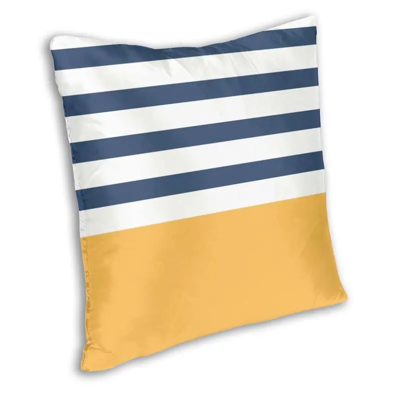 Сине-белые полосы с желтым наволочником геометрический абстрактный узор