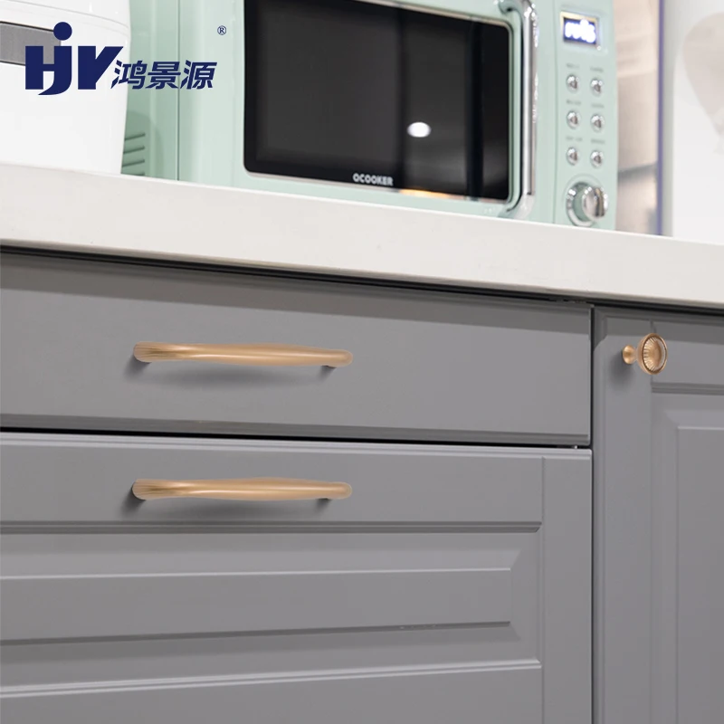 

HJY Vintage Kitchen Cabinet Handles and Knobs Hardware Drawer Cupboard Wardrobe Furniture Handle Hole 128mm Gold Pull Knob Z352