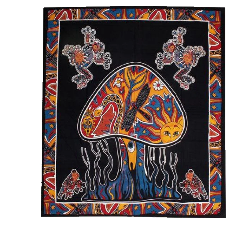 

CAMMITEVER Table Cloth Mandala Tapestry Hippie Frogs Mushrooms Tapestries Boho Bedspread Beach Towel Yoga Mat Blanket