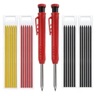 Столярные карандаши с набор-точилка, плотничные маркеры, механические карандаши с длинным носом и глубоким отверстием, подходят для архитекторов