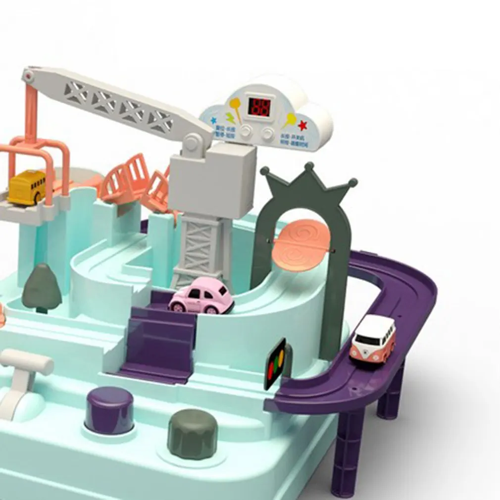 

Macaron Color Matching 2 Car Adventure Toy Multi-layer Rail Car Plaything Parent-child Interactive Car Educational Toy