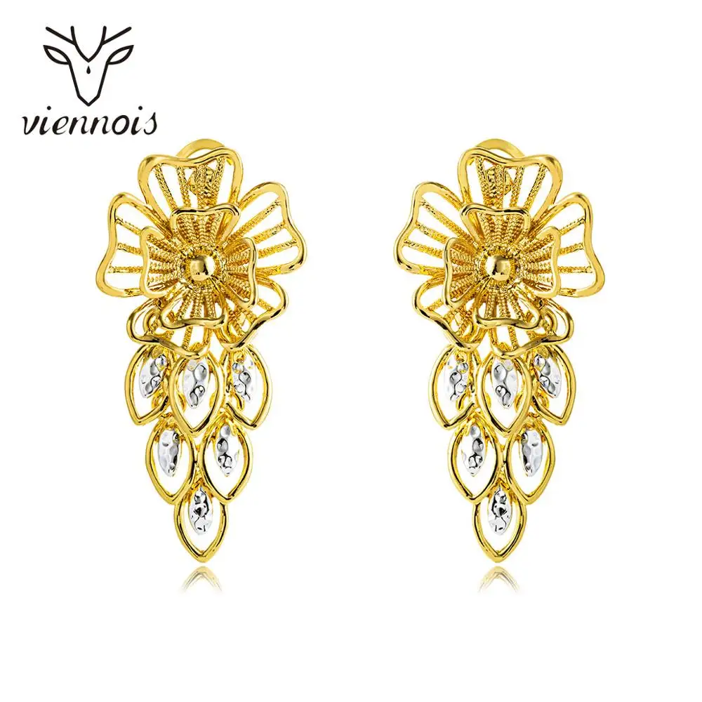 Viennois модные золотые/розовые золотые серьги с цветком для женщин роскошные