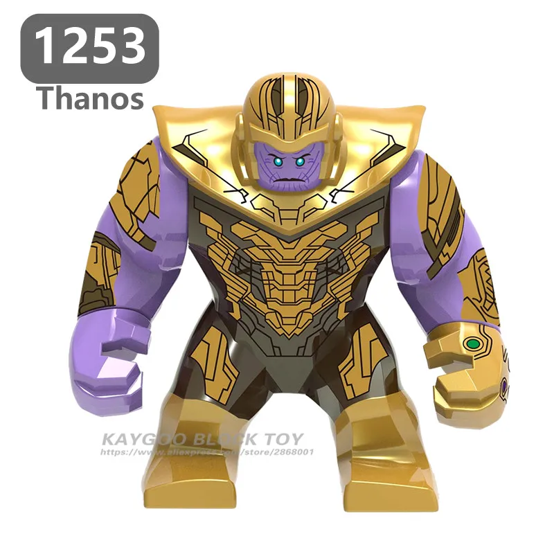 1253-Thanos Большой Марвел Халк Мстители эндгейм герой Большой Анти яд Карнаж Железный человек модель человека-паука строительные блоки кирпичи игрушка для детей l - Цвет: 1253-Thanos