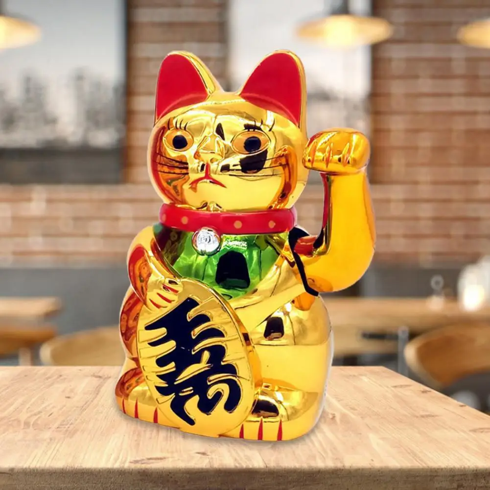 

Hand-shake Lucky Cat Mold Plastic Golden Shop Display Model Home Decoration Gift