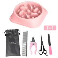 dog bowl pet slow feeder anti choking eating dish water food plate dog grooming products nail clipper trimmer scissors hair comb