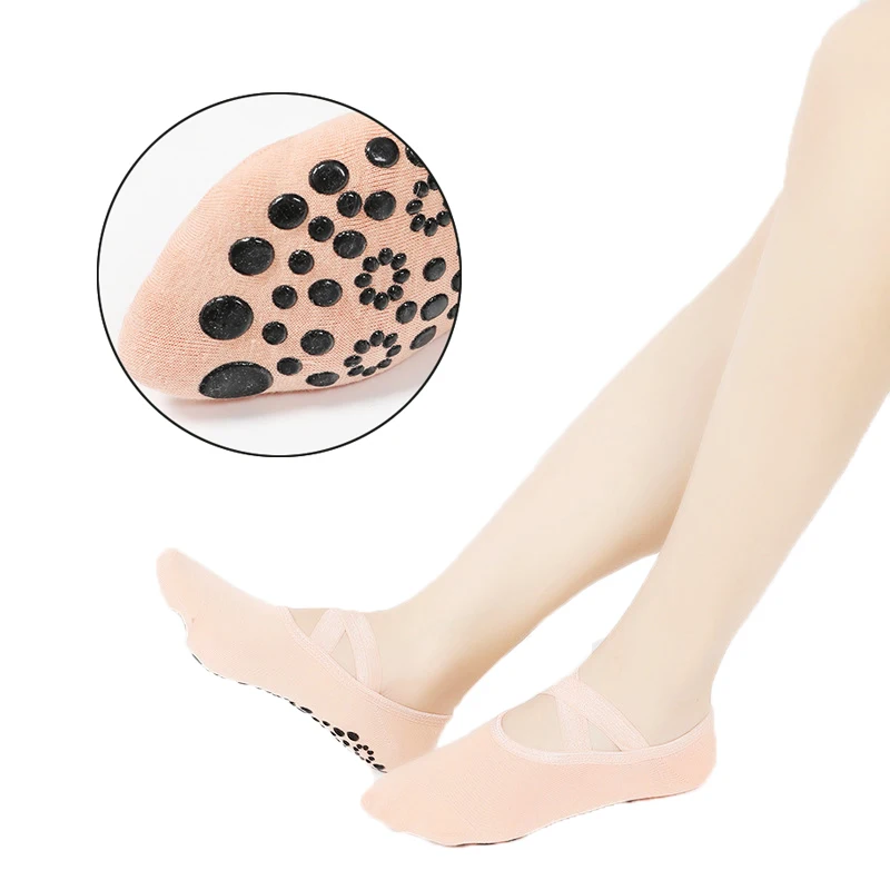 

1 Pair Breathable Cotton Yoga Socks for Women with Cushion for Pilates Barre Barefoot workout Home Exercise Slipper Socks