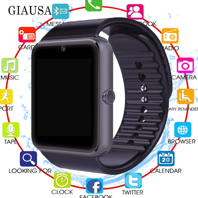 Умные часы GT08 с синхронизацией уведомлений поддержка Sim-карты TF подключение Bluetooth