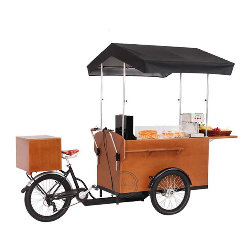 

Multifuncation Coffee Tricycle Electric Food Vending Cart Adult Retail Snack Bike with CE
