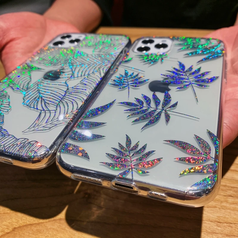 Голографический Блестящий Прозрачный мягкий силиконовый чехол из ТПУ для iPhone X XR