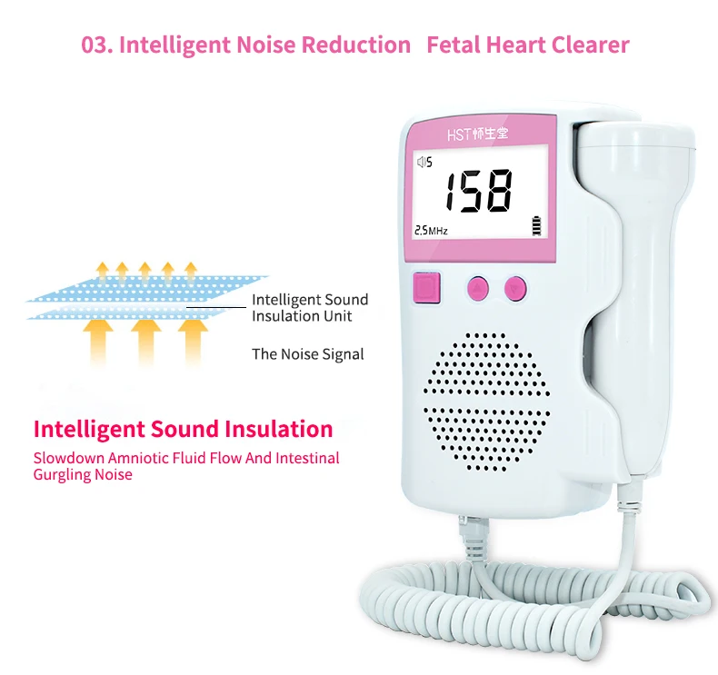 Монитор сердечного ритма ЖК дисплей Fetal Doppler сердцебиение детектор Портативный