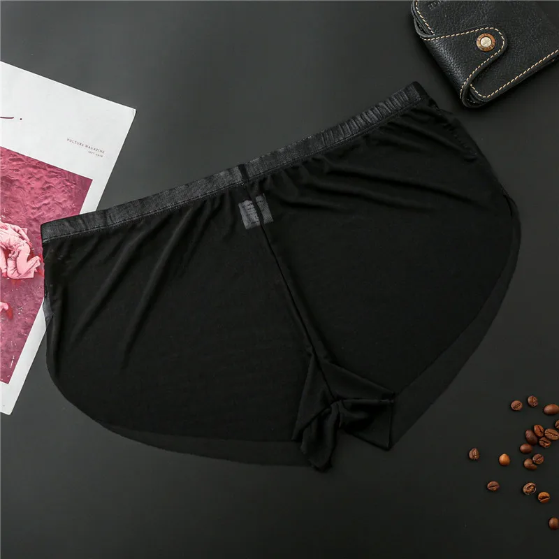 Красивые мужские шорты боксеры белое газовое нижнее белье женские сексуальные