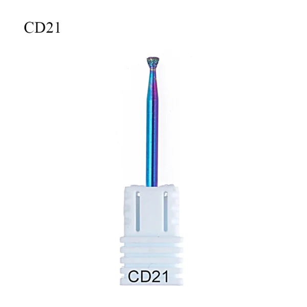 CD21 1 шт. электрические сверла для ногтей радужные алмазные фрезы для маникюра аксессуары роторные инструменты для дизайна ногтей LACD01-27-1 - Цвет: CD21