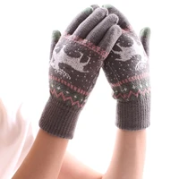 unisex winter knitted woolen warm gloves plus velvet thickening student office driving and riding outdoor