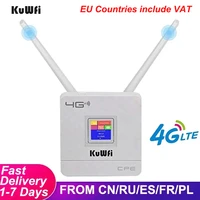 kuwfi cat4 wifi router 4g wireless cpe router with sim card 150mbps lte fddtdd unlock with external antennas wanlan rj45