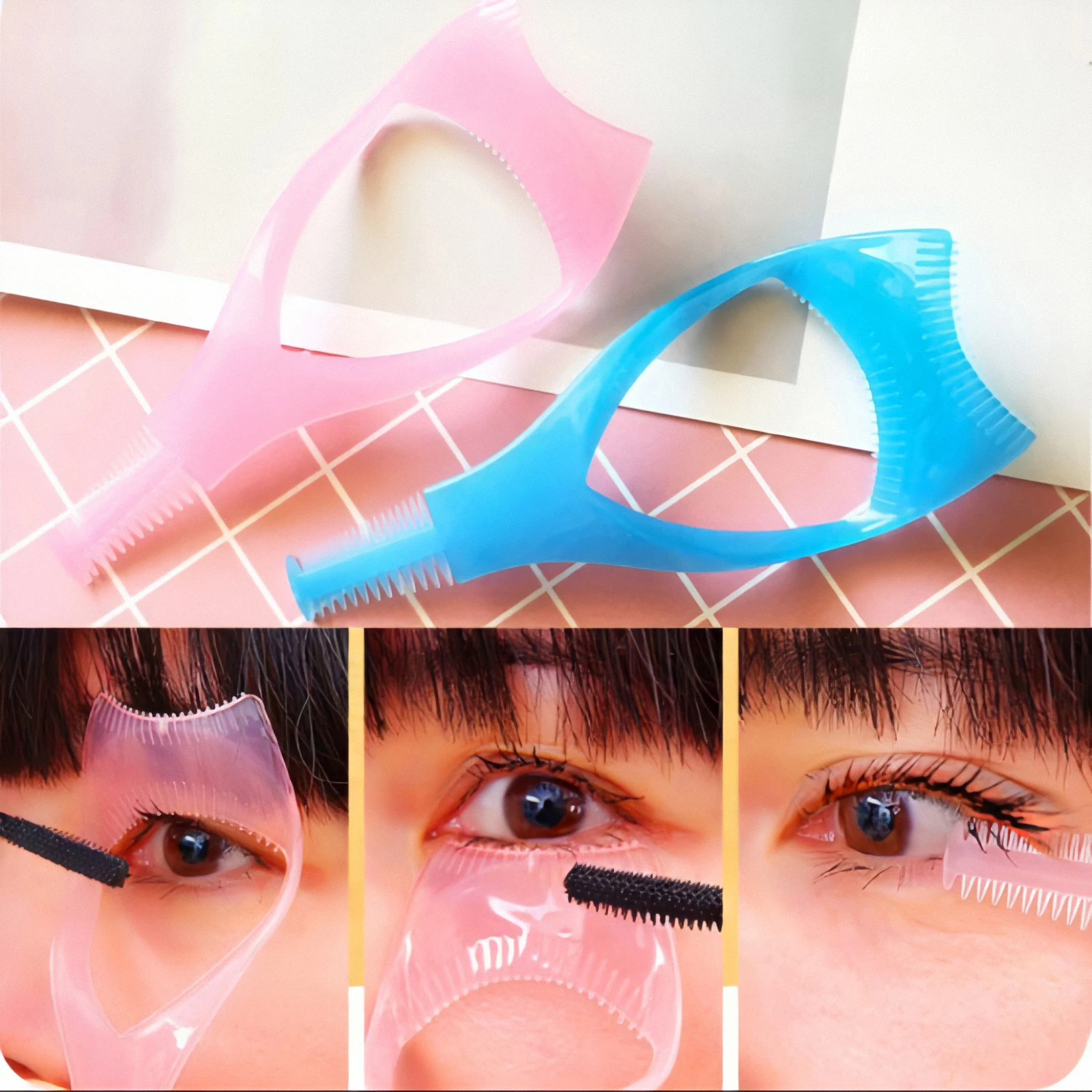 

1pcs Eyelash Tools 3 in 1 Makeup Shield Guide Guard Curler Eyelash Curling Comb Lashes Cosmetics Curve Applicator Comb Mascara