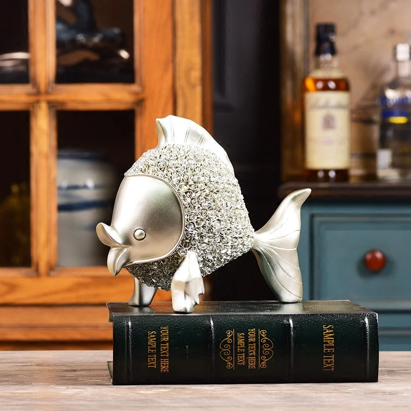 

Simple modern home decoration living room TV cabinet decoration creative Abstract fish decoration crafts wedding gift