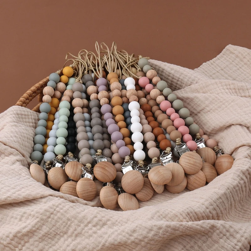 

Силиконовые Бусины, детская цепочка против падения, зажимы для соски, Детская цепочка для успокаивания соски, зажимы для соски, держатель дл...