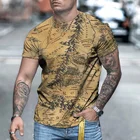 Мужская футболка с круглым вырезом, разноцветный топ с 3d пейзажным графическим принтом, модная уличная одежда на заказ