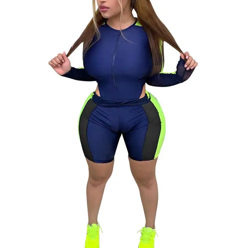 Уличная одежда спортивный костюм женский комплект 2 шт. боди с длинным рукавом