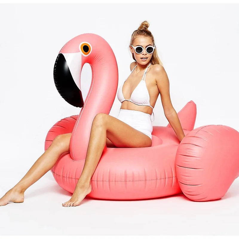 

60 Inches Giant Summer Toys Inflatable Rose Gold Flamingo Swan Ride-on Swimming Pool Games Water Mattress Floats For Adult Pool