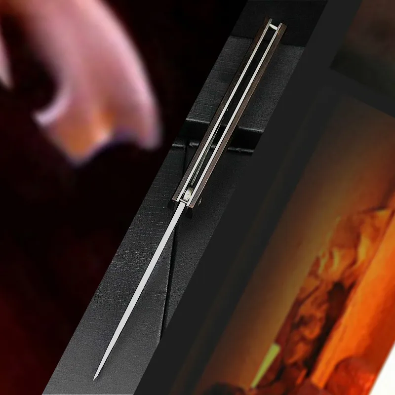 Складной нож с ручкой из черного дерева легкий портативный складной