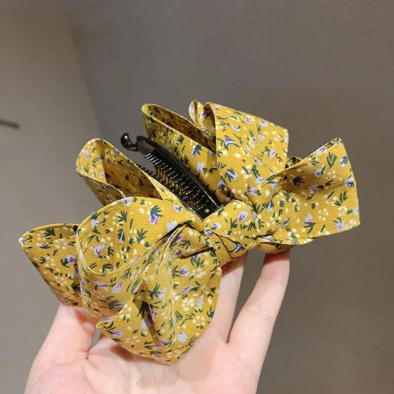 Заколка для волос женская вертикальная с бантом Зажим Шпилька |