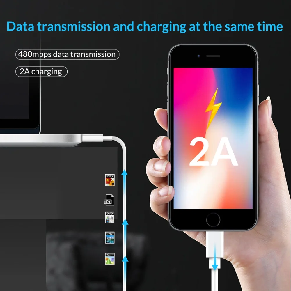 ORICO LTG 2A осветительный кабель 1 м с usb-кабелем для передачи данных и зарядки