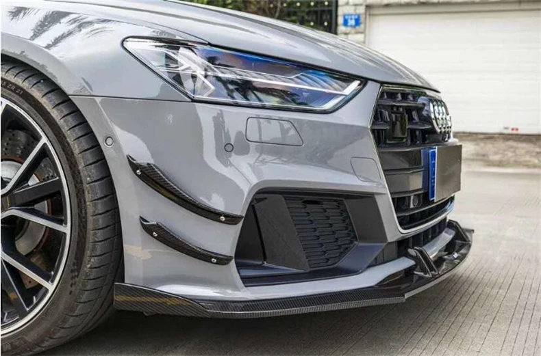 Диффузор переднего бампера для Audi A7 S7 2019 2020 2021 из углеродного волокна спойлер