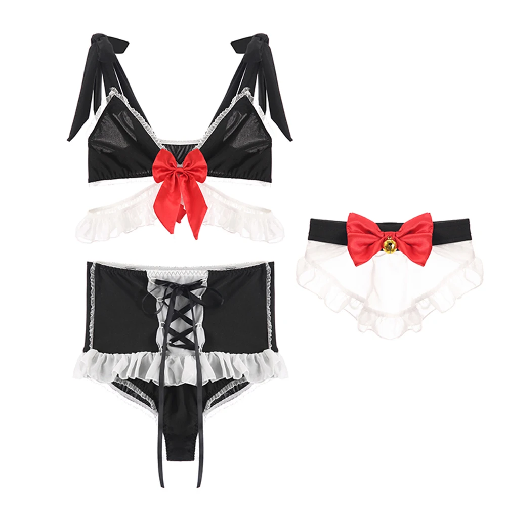 Сексуальное женское нижнее белье костюм горничной для косплея милое Эротическое