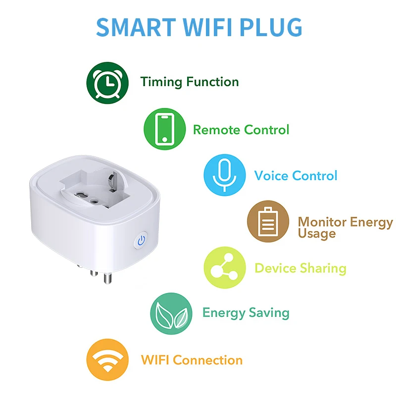 16A WiFi Smart Plug With IT Energy Monitor Power Multi Tuya APP Control Works Google Alexa Assistant Life | Электроника