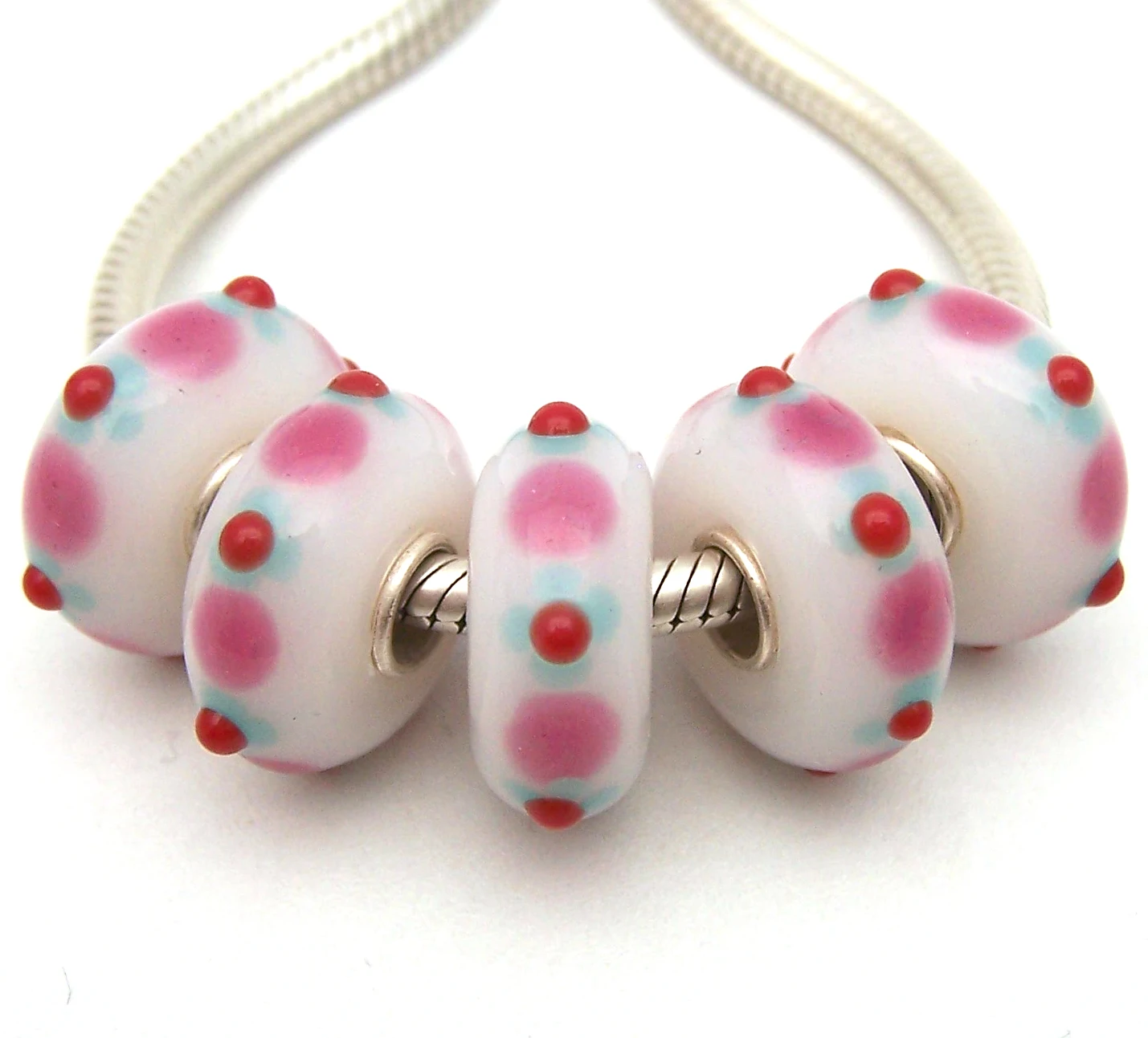 

YG2295 5X 100% Authenticity S925 Sterling Silver Beads Murano Glassbeads beads Fit European Charms Bracelet diy jewelry Lampwork