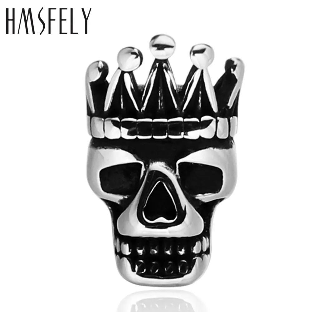HMSFELY 316L бусины из нержавеющей стали в форме короны черепа аксессуары для