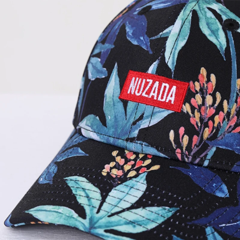 

Unisex Cotton Fashion Flower Print Baseball Cap Adjustable Strapback Sun Hat Outdoor Sports Running Camping Sunshade Cap h