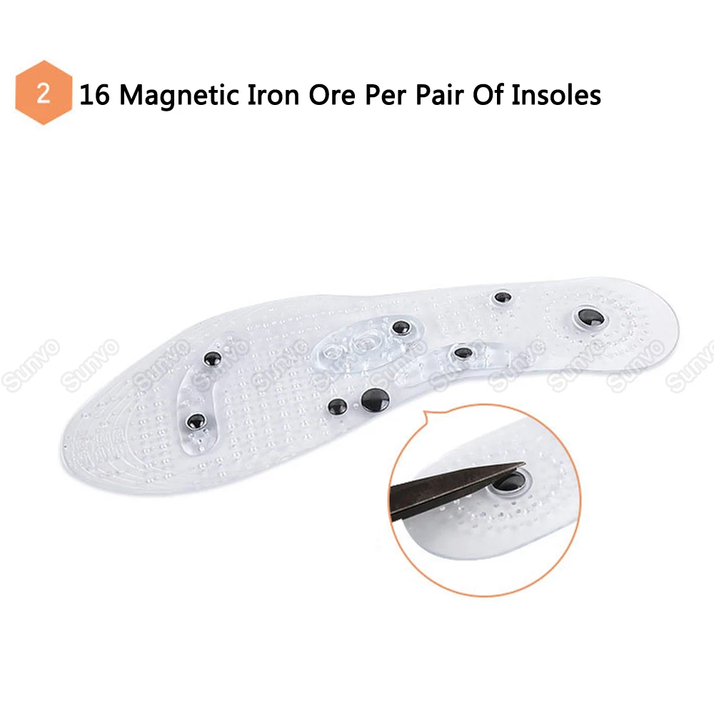 Стельки из силикона магнитные для похудения с поддержкой свода стопы массажные