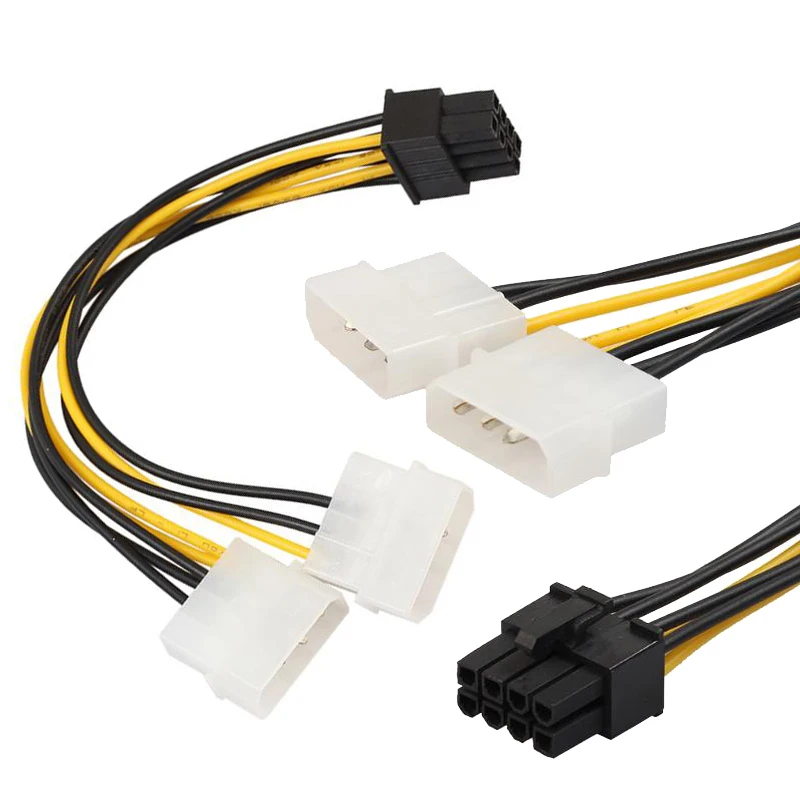 Двойной Molex 16 см IDE/SATA 4PINx2 4PIN 4 PIN к PCI E 8PIN Express разъем адаптера конвертера Мощность