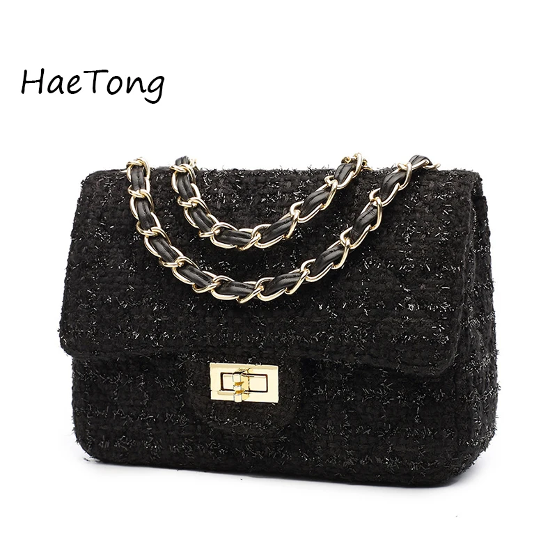 С добавлением шерсти сумки для Для женщин 2019 зимние сумочка с цепочкой Модные