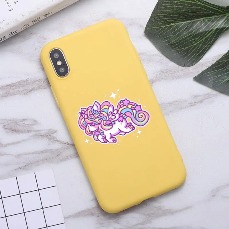 

unicorn Rainbow fart cartoon cute animal Phone Case Candy Color for iPhone 6 7 8 11 12 s mini pro X XS XR MAX Plus