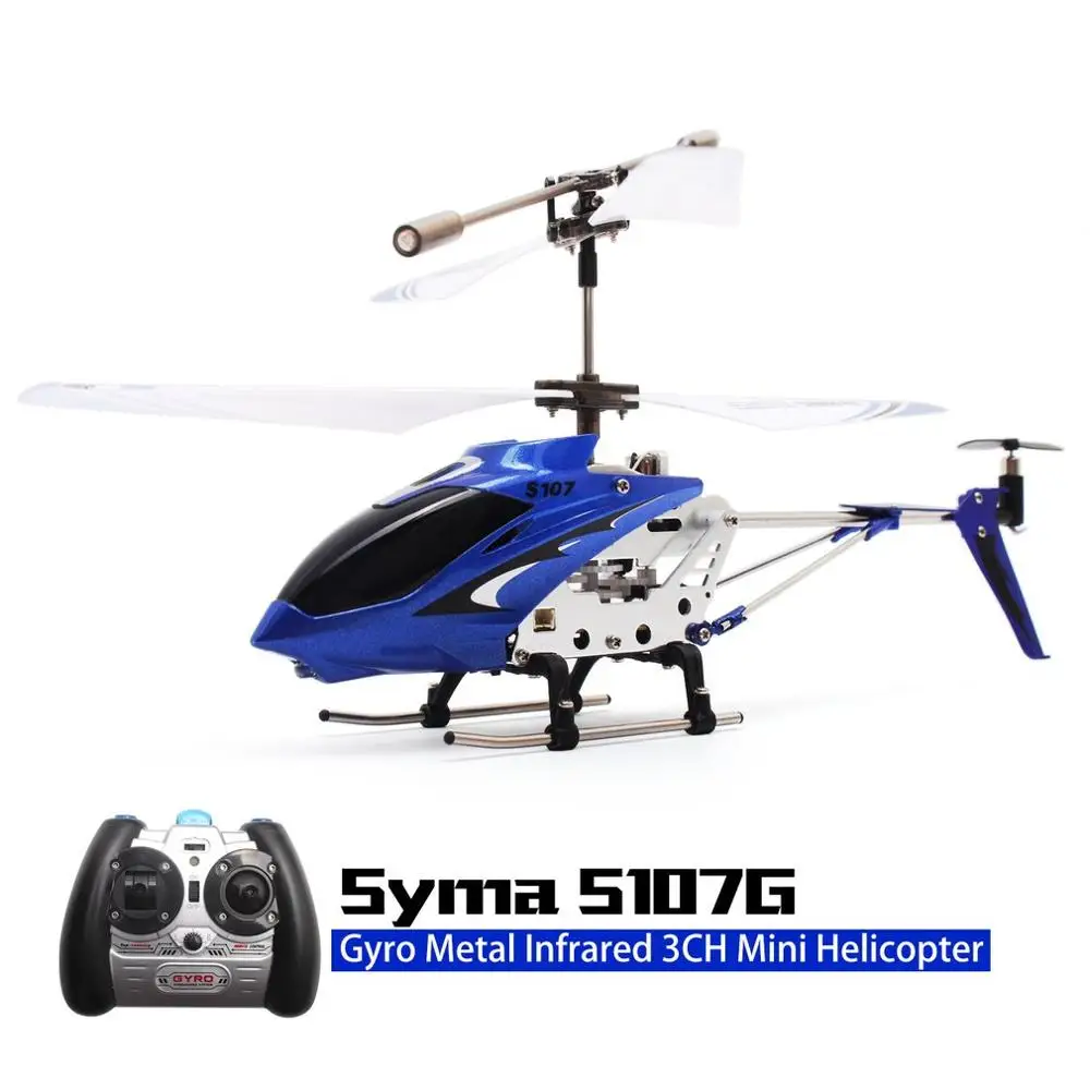 Черный RC Syma S107G гироскоп металлический инфракрасный радиоприемник 3CH мини вертолет RC пульт дистанционного управления Летающий беспилотник для игрушек подарок RTF - Цвет: Черный