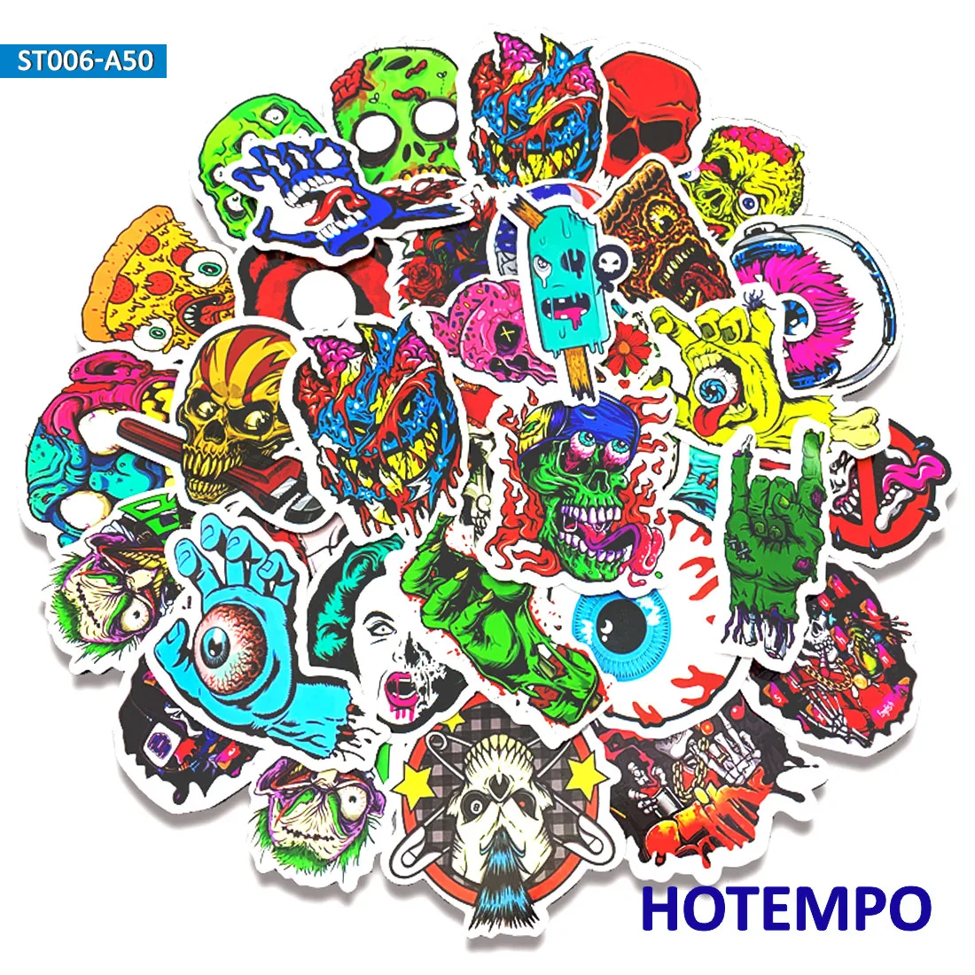 50 шт. смешанные стикеры серии ужасов для DIY мобильный телефон ноутбук чемодан