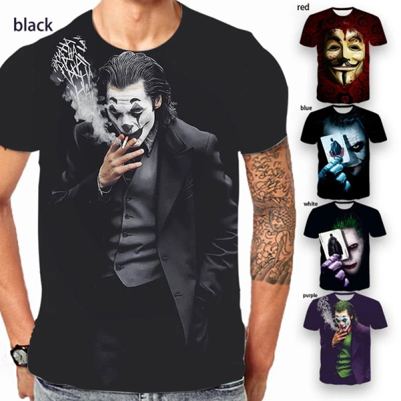 

Летняя классная Мужская/женская футболка с 3D-принтом, уличная футболка из фильма хип-хоп, футболка с клоуном, 2021